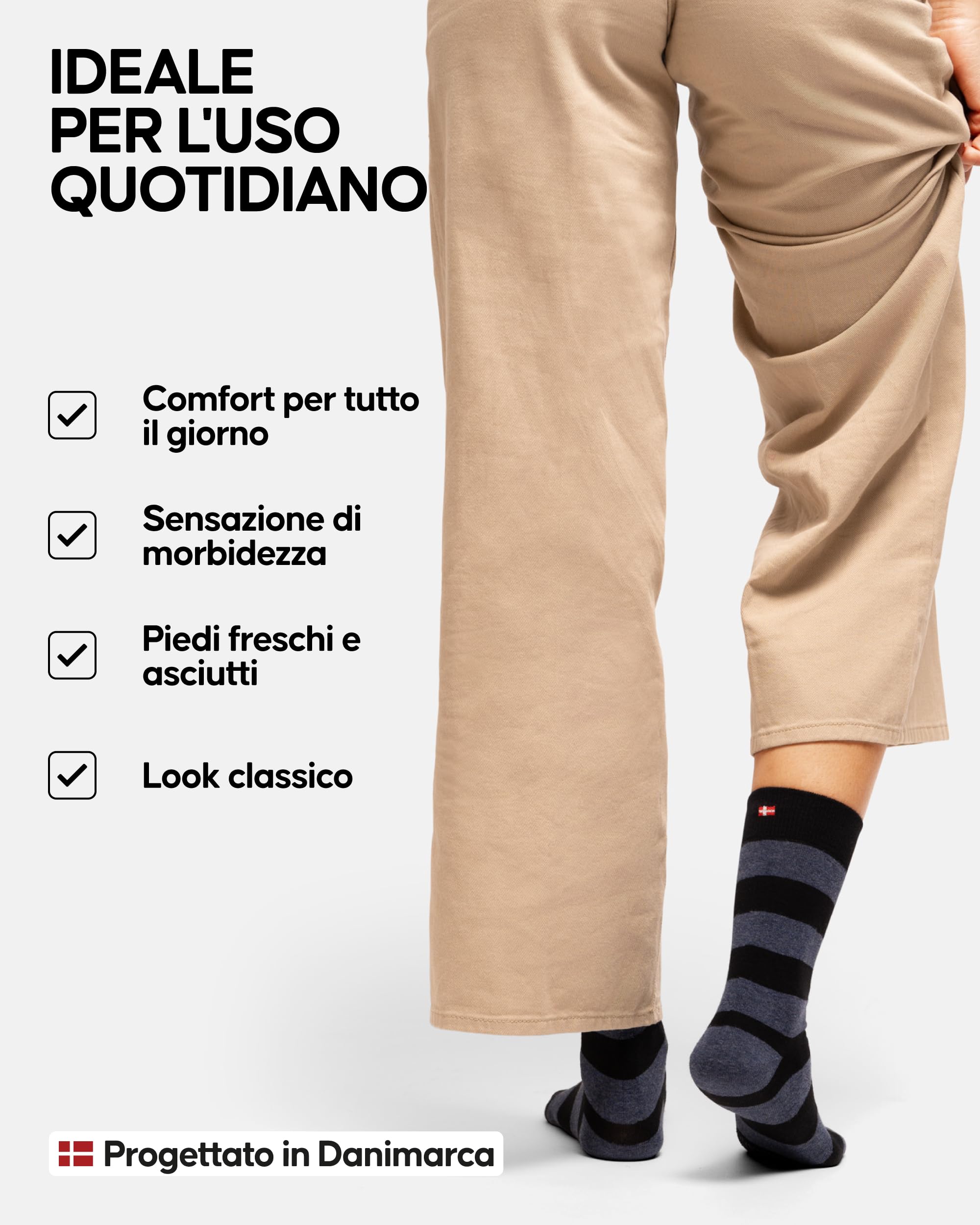 DANISH ENDURANCE Calzini in Cotone Premium, Traspirante e Morbido, Uomo Donna, 6 Paia