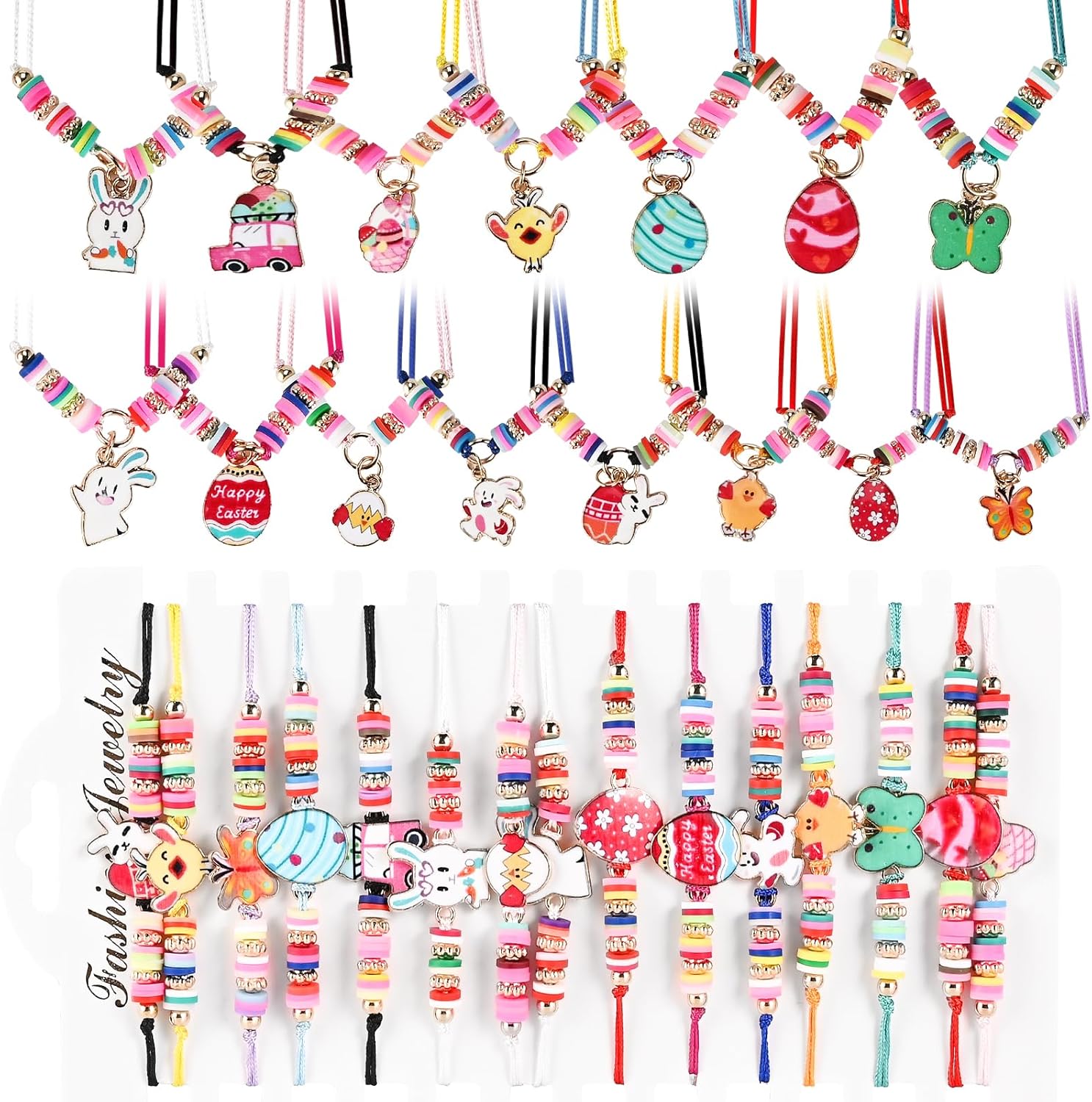 Amazon.com: Faburo 15 Necklaces & 15 Bracelets Kids Jewelry for Little ...