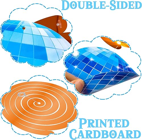 Miniatura 6 de C L Cooper Life Remolinos colgantes de bola de discoteca, decoración de fiesta de cumpleaños temática de los años 70, serpentina de techo para 80,