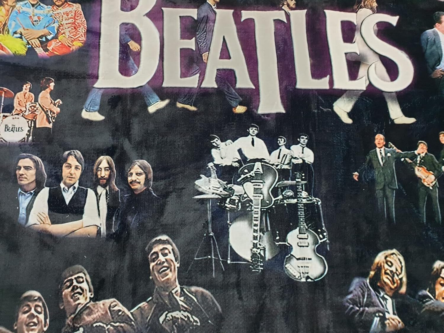 Rock Band Rug, Beatles Collage, Beatles Rug, Music Rug, Fan Rug, Beatles Carpet C75.1 (31”x47”)=80x120cm