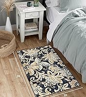 Vista 128 de Vintage Bohemian Entry Rug, 2x3 Small Entryway Rug Boho Kitchen Rugs Non-Slip Washable Indoor Door Mat, Distressed Floral Soft Accent Throw Rugs for