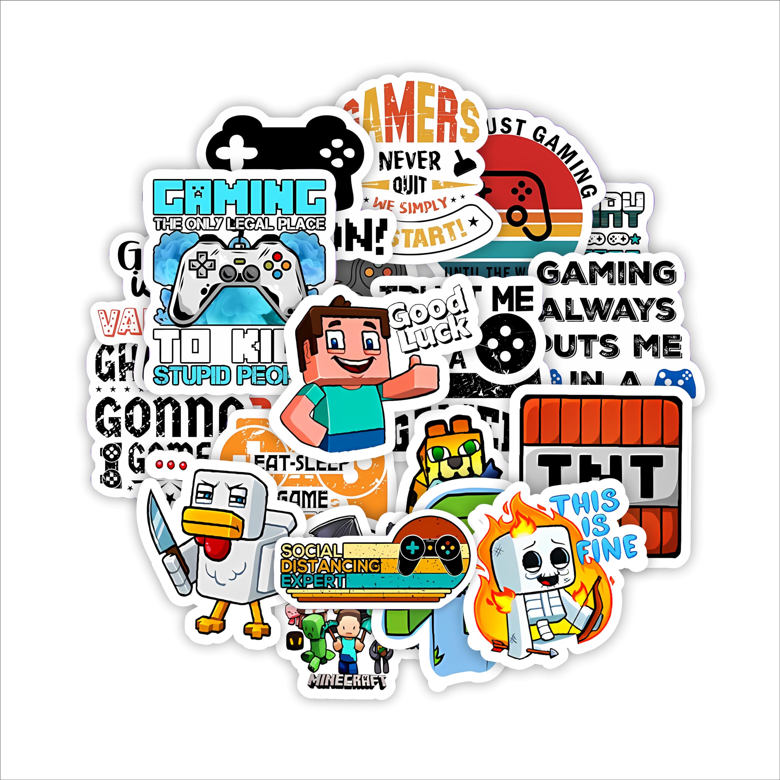 NoWorries Leminated Scratch Proof Modern Stickers (Pack of 25) Stickers for Mobile Cover, Laptops, Books, Bottles, Tablets, Fridge (No-Residue) (Multicolor Printed Premium Vinyl Stickers)(S-2.10)