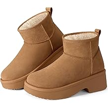 Winter Ankle Boots Women Platform Suede Snow Booties Warm Fur Anti-Slip Waterproof Comfortable Outdoor Shoes