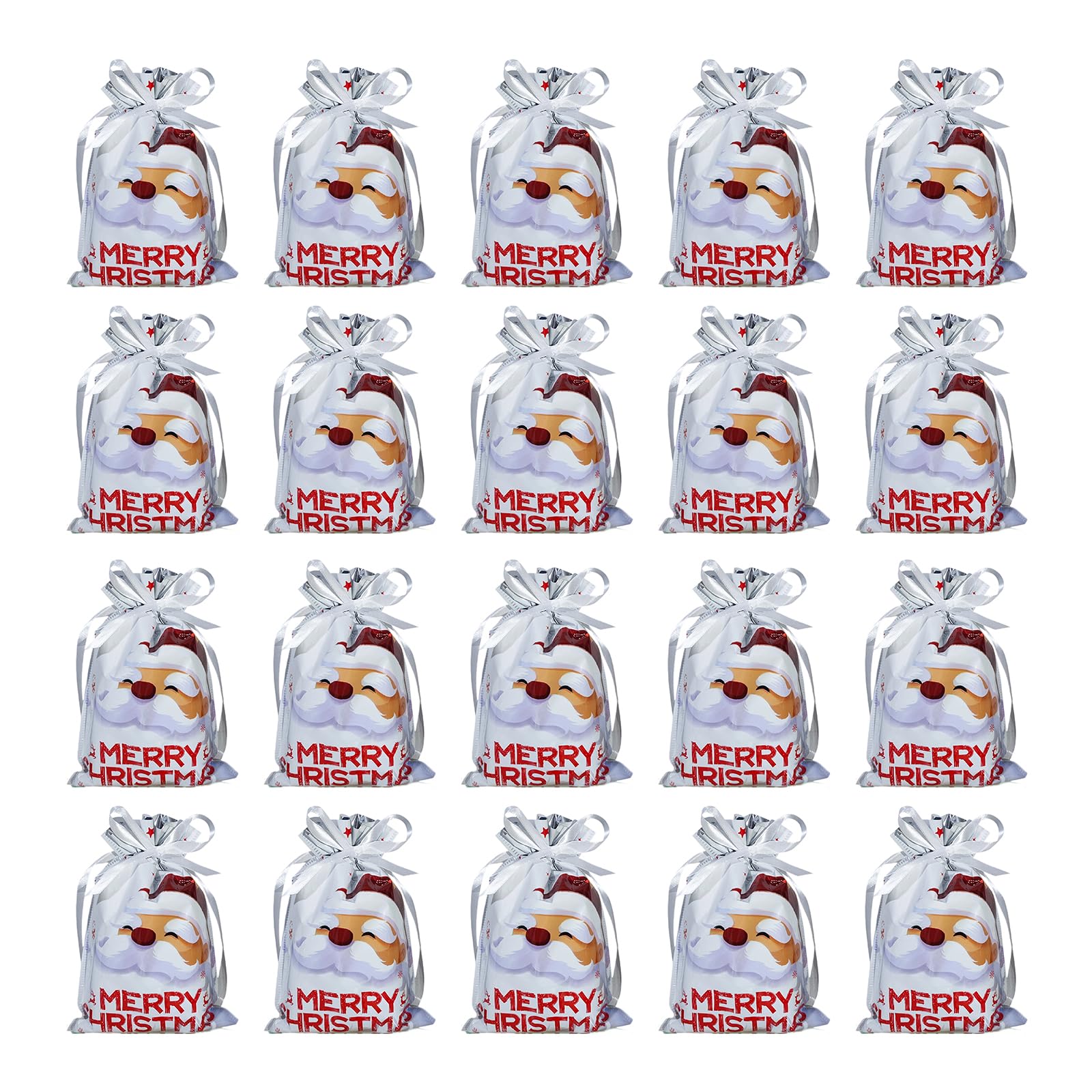 KAQNTUD Christmas Party Bags Plastic Drawstring Closure Design Reusable Packaging Solution Reusable Christmas Party Bags