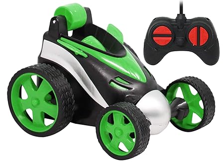 Zest 4 Toyz RC Stunt Vehicle 360?Rotating Rolling Radio Control Electric Race Remote Control Car - Green