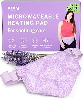Pixie Microwavable Heating Pad for Period Cramps - Flaxseed & Lavender Weighted Wearable Hot & Cold Reusable TheraPad™ Waist Belt for Menstrual Cramp Pain Relief, Lower Back, Stomach & Feminine Care