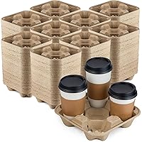 Vista 8 de FMP Brands Uber Eats - Bandejas desechables para 4 tazas, paquete de 45 soportes compostables de fibra de pulpa para tazas de 8 a 32 onzas, soportes
