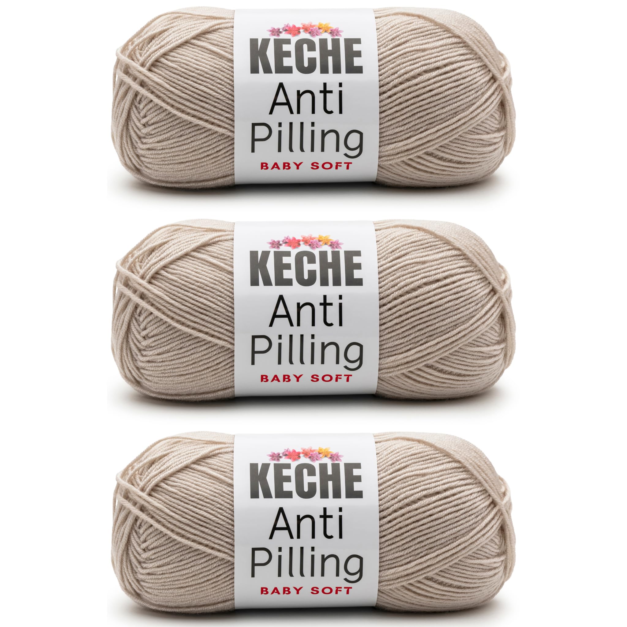 Soft DailyKnit DK Yarn, 100% Anti-Pilling Acrylic for Knitting Crocheting, Light Weight #3 (3.52 oz / 274 Yds) 1 Skein - Red — view 57