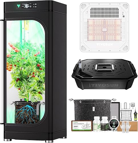 VGrow - Caja de cultivo inteligente todo en uno, sistema profesional con luz de cultivo Samsung LM301H EVO, sistema avanzado de circulación