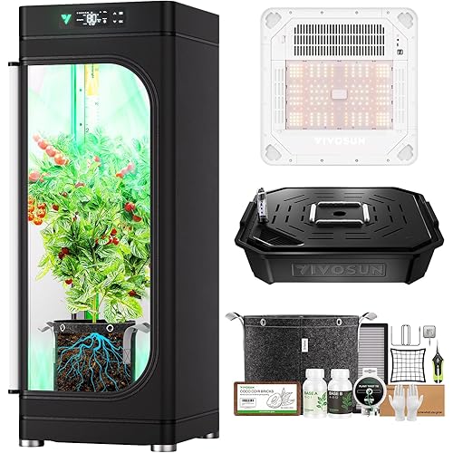 VGrow All-in-One Smart Grow Box, Professional System with Samsung LM301H EVO Grow Light, Advanced Circulation & Ventilation System, Irrigation, Nutrient, Magnetic Window for Indoor Hydroponics