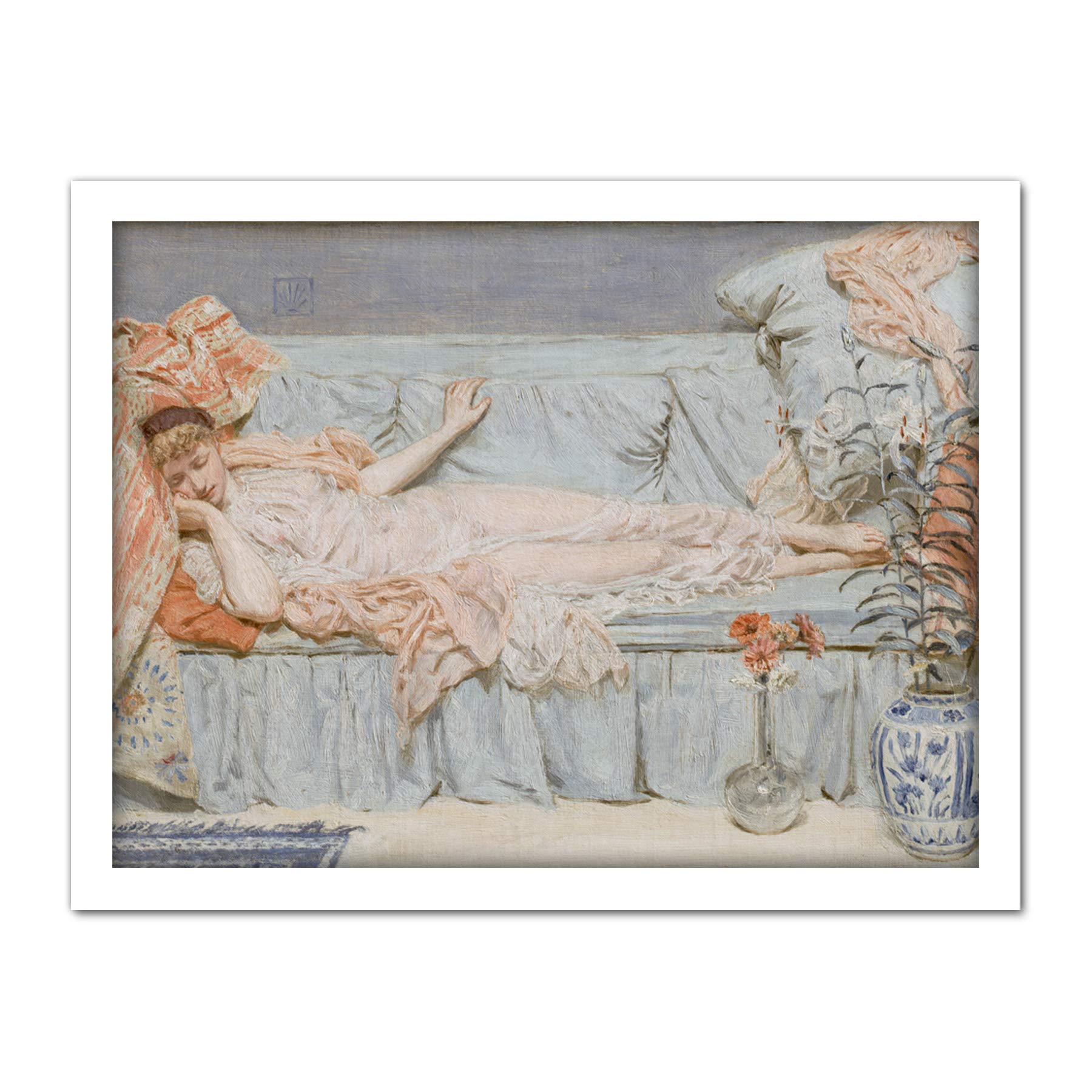 Artery8 Albert Joseph Moore Lilies 1866 Painting Artwork Framed Wall Art Print 18X24 Inch