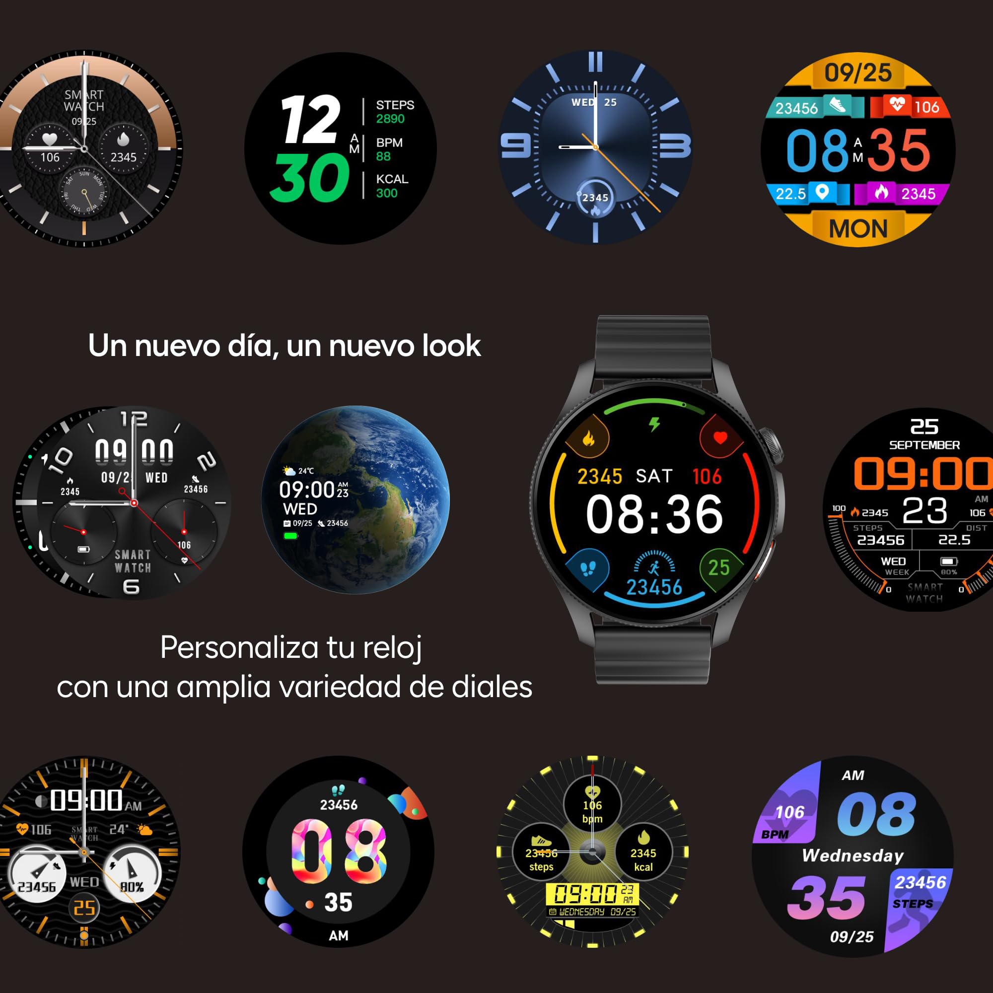 KSIX Horizon Smartwatch Traductor, IA ChatGPT®, GPS, Pantalla AMOLED 1.43", Autonomía 10 días, Brújula Digital, 3 ATM, Modo Deporte y Salud, Negro