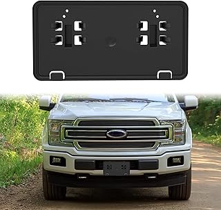 Front License Plate Frame for F150 18-20, KEWISAUTO Black Front Bumper License Plate Bracket Holder Cover for Ford F150 2018-2020 Accessories (1PCS, Replace #JL3Z-17A385-BA)