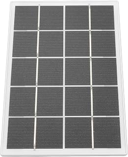 Qukaim Panel de carga solar para cámara con soporte, 3 W, 5 V, panel solar de silicona monocristalina para cámaras de seguridad y dispositivos Android, color blanco