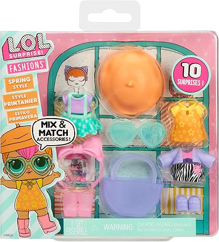 LOL Surprise Fashion Packs Estilo Primavera  6 estilos únicos cada uno con (3) trajes, (2) pares de zapatos, (4) accesorios  Mezcla y combina