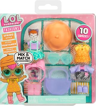 L.O.L. Surprise! Fashion Packs Spring Style - 6 Unique Styles Each with 3 Outfits, 2 Pairs of Shoes, 4 Accessories Mix and Match Styles to Create Tons of New Looks - Great Gift for Girls Age 4+