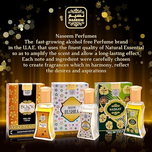 Miniatura 8 de NASEEM Sadaat - Aceite de perfume Rollerball sin alcohol con composición de almizcle de vainilla y rosa frutal, aceite de fragancia árabe de larga