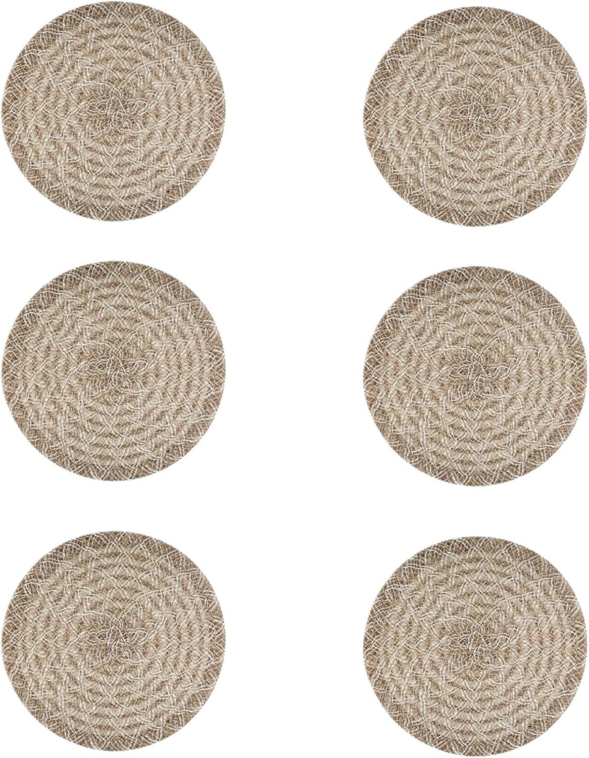 4/6PCS Natural Jute Placemats Heat-Resistant Non-Slip Table Mats for Dining Kitchen Table(3pcs)
