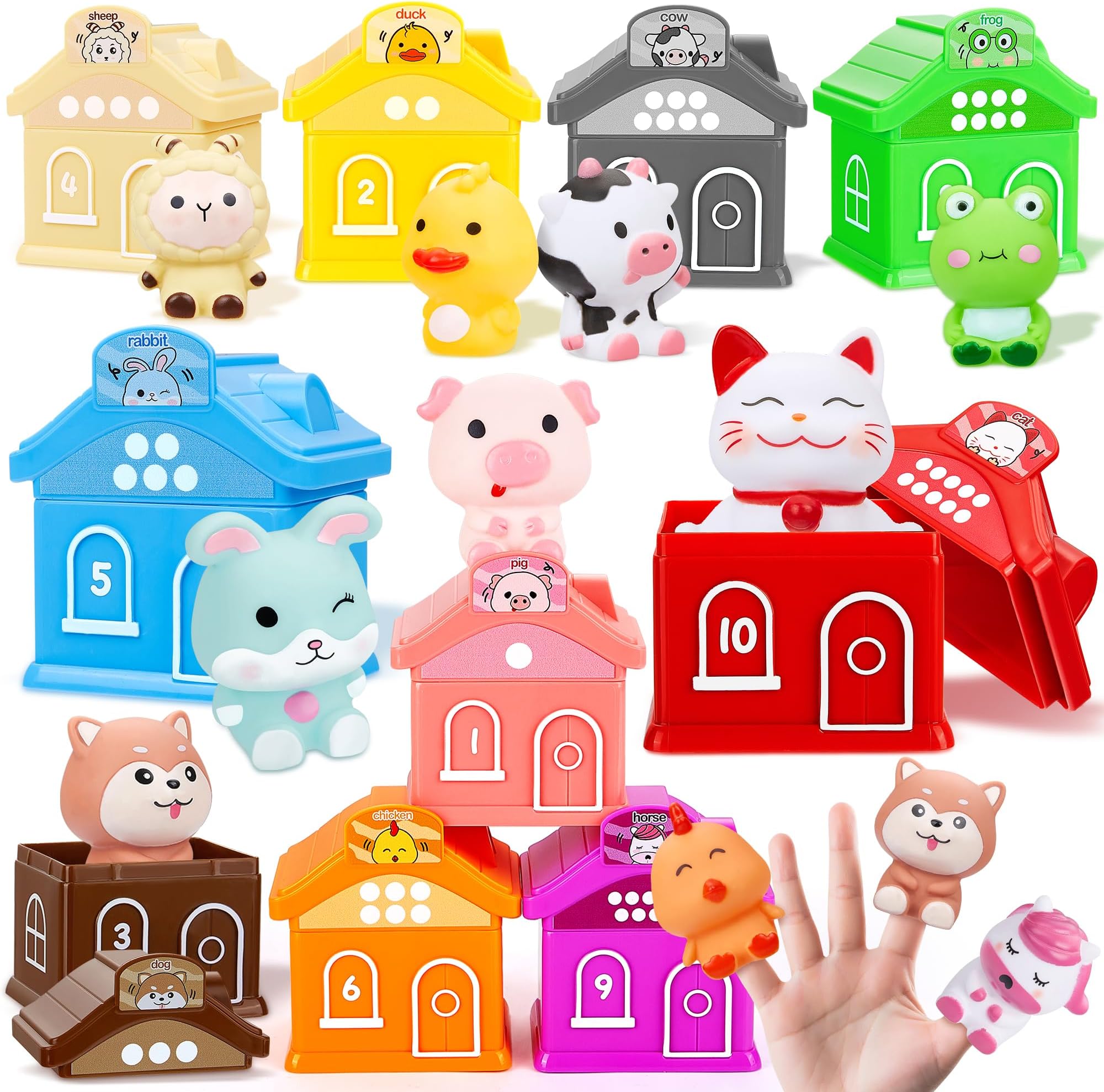 CRIOLPO Montessori Toys for 1 2 3 Year Olds Boys Girls, Farm Animals Toddler Stacking Counting Matching & Sorting Educational Toys for Babies Gifts for Kids Age 1 2 3