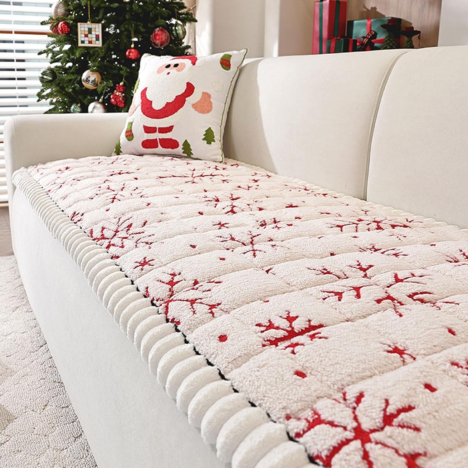 Couch Covers 1 2 3 4 Seater Non Slip Sofa Slipcovers Super Soft & Thick Corduroy Cushion Protectors for Pet Dog Living Room Furniture(White,70 * 240cm)