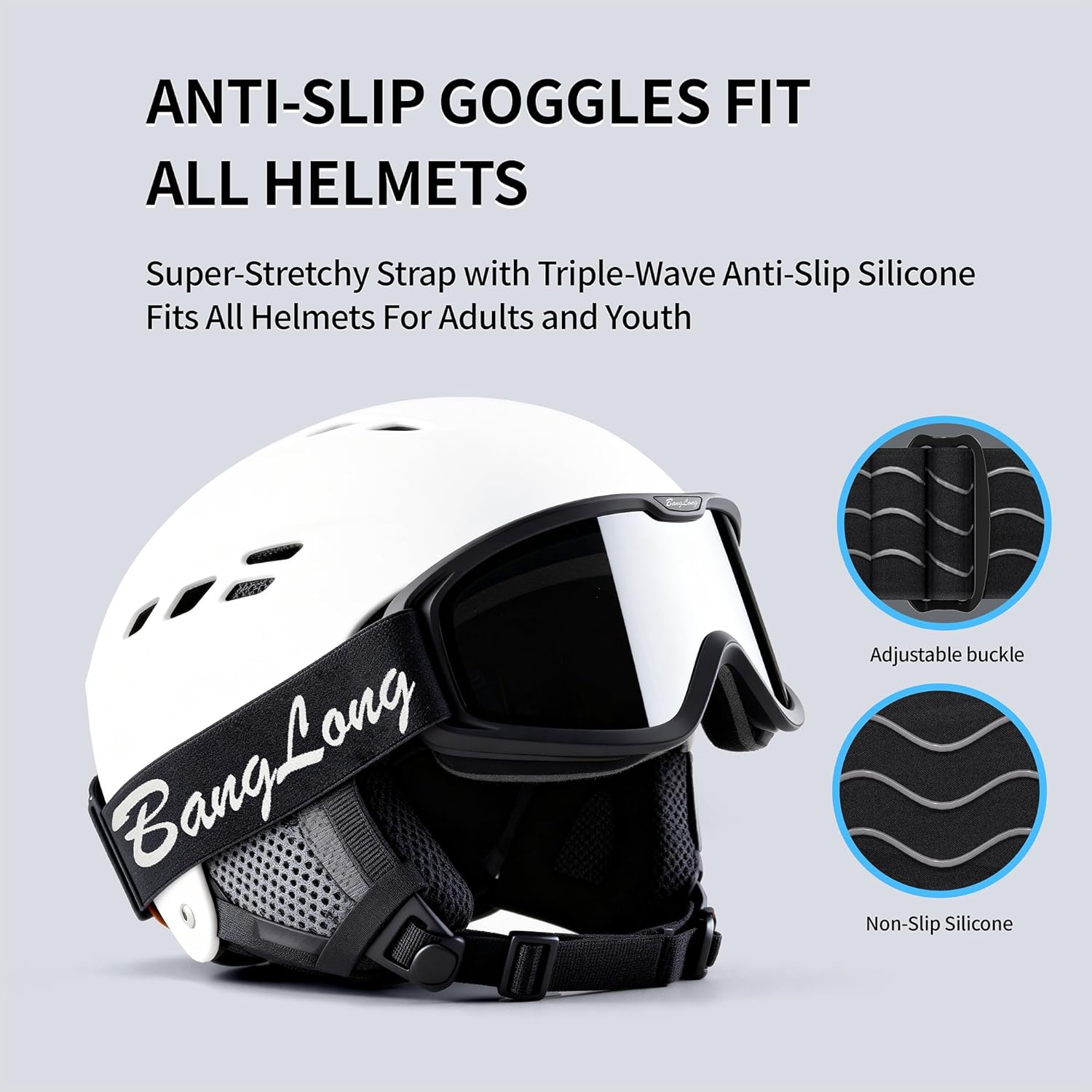 BangLong Ski Goggles, Snowboard/Snow Goggles Anti Fog UV Protection Design for Men Women Skiing, Skating,Snowmobilet,Youth - Image 4