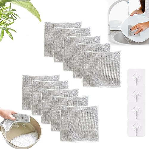 Miniatura 1 de Yanolam Poshzon - Paños de limpieza Poshzon, paños Poshzon, paño limpio Hevito, paños de limpieza milagrosos de alambre multiusos, con esponjas,