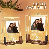 Vista 4 de FunStudio Canción acrílica personalizada con foto, cubierta de álbum de acrílico personalizada, regalos para amantes de la música, amigos, hermana