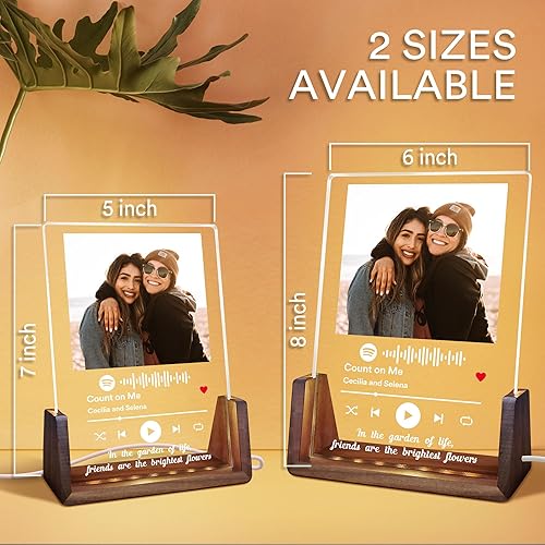 Miniatura 4 de FunStudio - Placa de acrílico de portada de canción y fotografía personalizada, álbum de acrílico regalo ideal para amantes de la música, amigos,