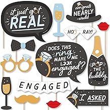 Big Dot of Happiness Engagement Photo Booth Props Kit - 20-Piece Props S...