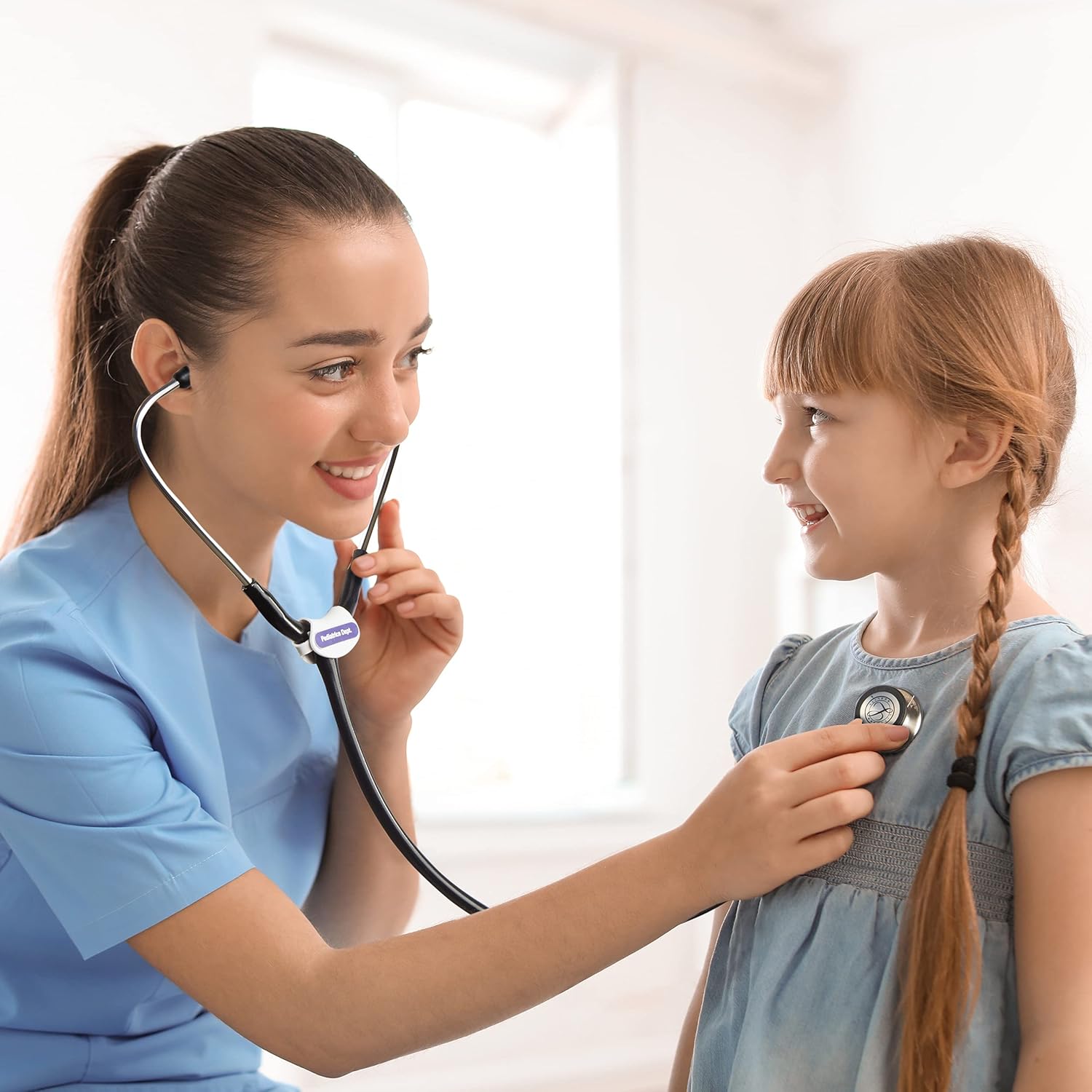 Stethoscope Name Tag - Personalized Engraving - Designed for ADC, MDF and Littmann Stethoscopes - Ideal for Nurses, EMTs, Veterinarians, Paramedics and Med Students (Black)