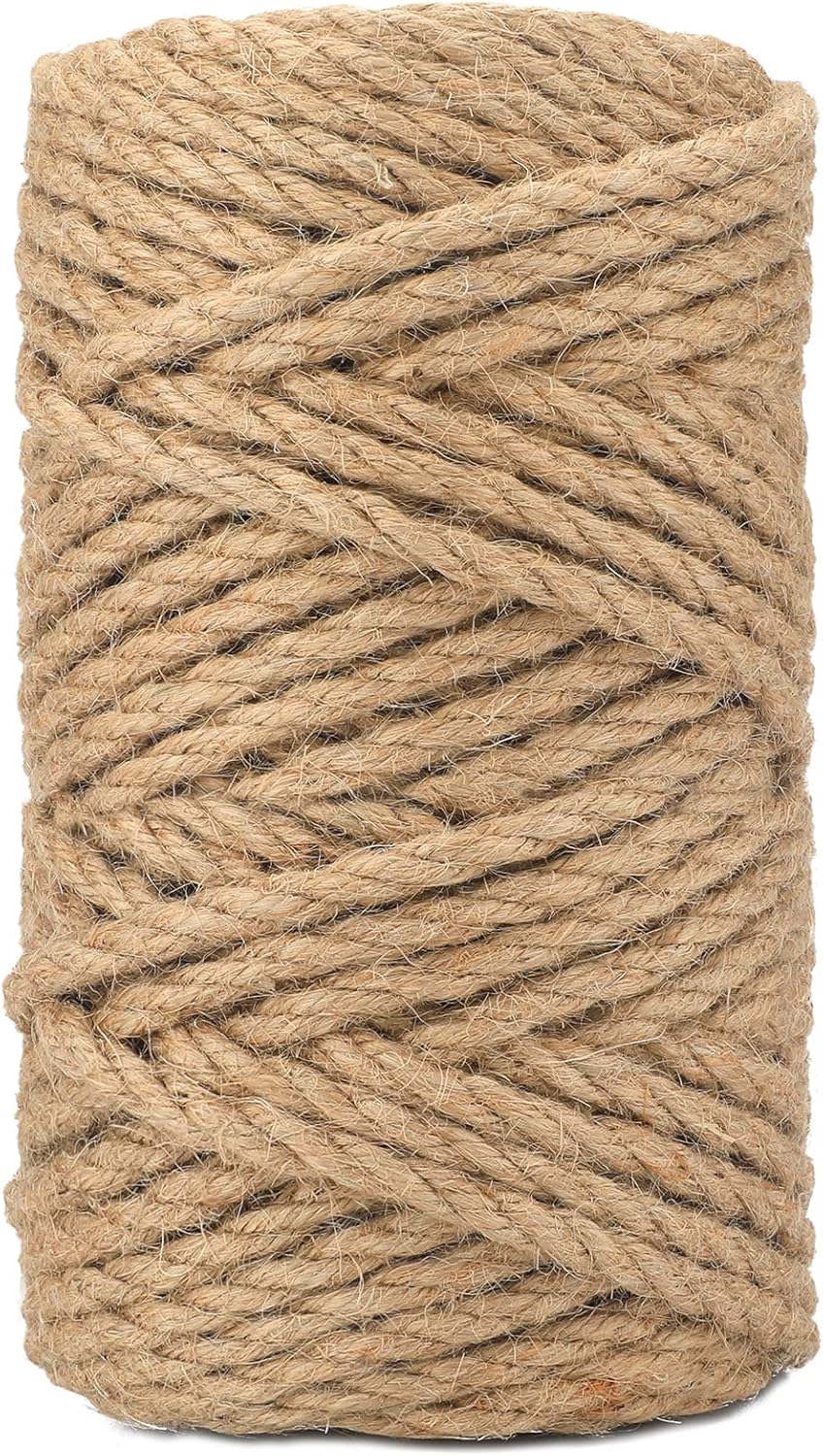 jijAcraft Natural Jute Twine 164 Feet 1/4 Inch (6mm