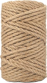 6MM Jute Rope,164Feet Strong and Heavy Duty Jute Twine, Brown Decoration Hemp Twine String for Artworks, Gardening, Bundli...