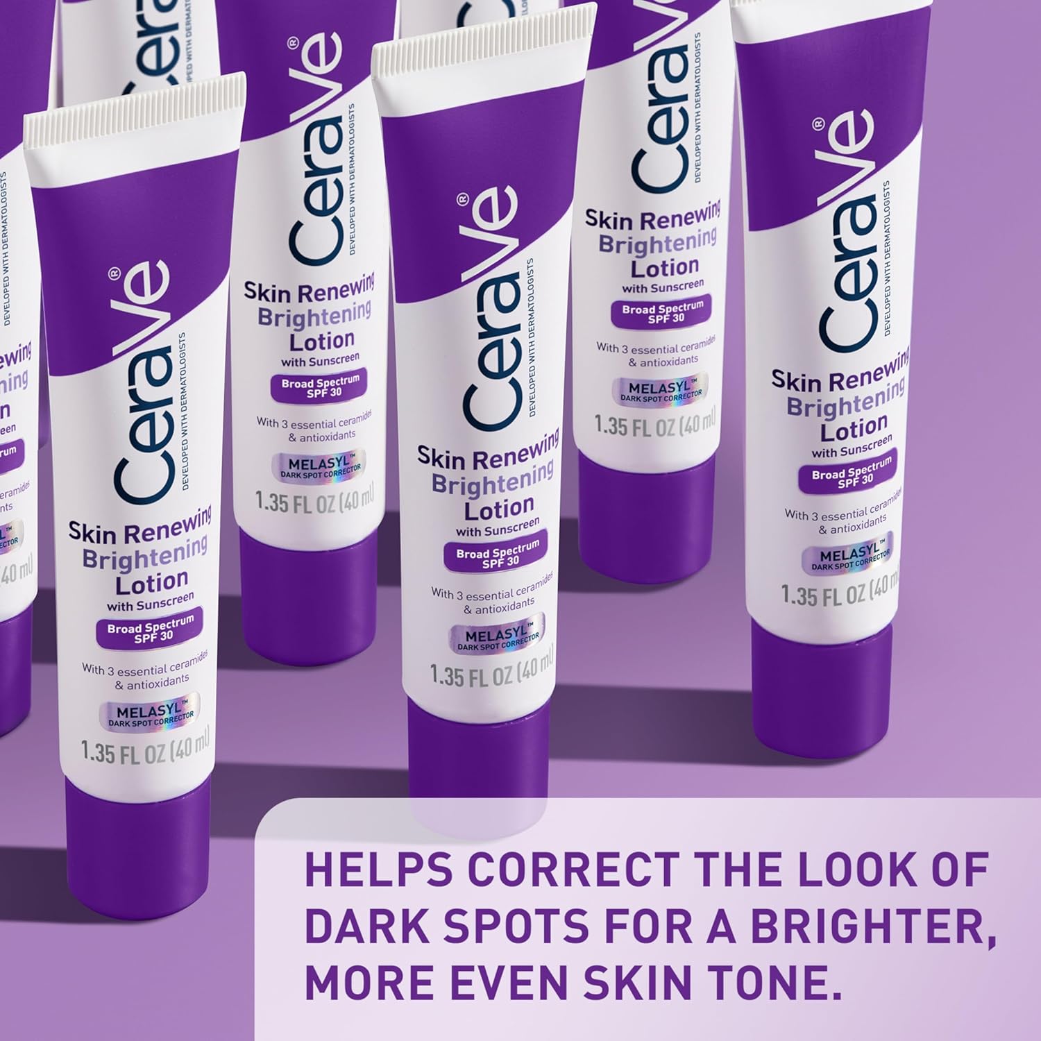 CeraVe Skin Renewing Brightening Lotion SPF 30 Anti Aging Facial Moisturizer Hydrates Brightens and Evens Skin Tone Cont