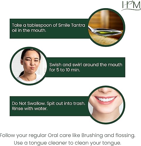 Miniatura 4 de Aceite Tantra Smile para jalar con clavo e hinojo aceites esenciales para la salud bucal, dientes y encías saludables, enjuague bucal sin alcohol,