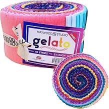 Maywood Studio Gelato Pairs Jelly Roll, 40 Strips, 2.5 Inch Ombre Fabric for Sewing and Quilting Projects - High Quality Quilting Fabric for Quilters