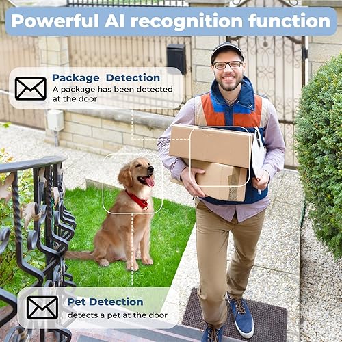 Miniatura 4 de Cámara de seguridad con cable, 2.4G5G para interiores y exteriores, cámaras inalámbricas para seguridad del hogar con sensor de movimiento y alarma,