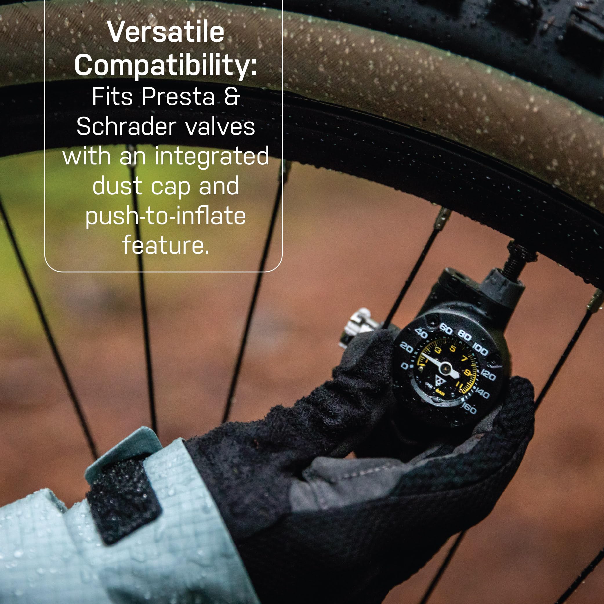 Topeak AirBooster G2 C02 Inflator, 160 Psi/11 Bar mit einem 3,8 cm Analog-Messgerät, passend für Presta- und Schrader-Ventile