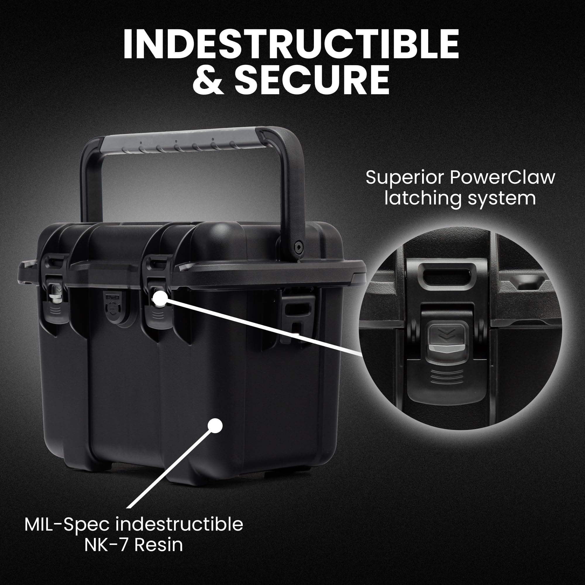Nanuk T20 Top Loader - Custodia rigida impermeabile con inserto in schiuma Cube, colore: Nero