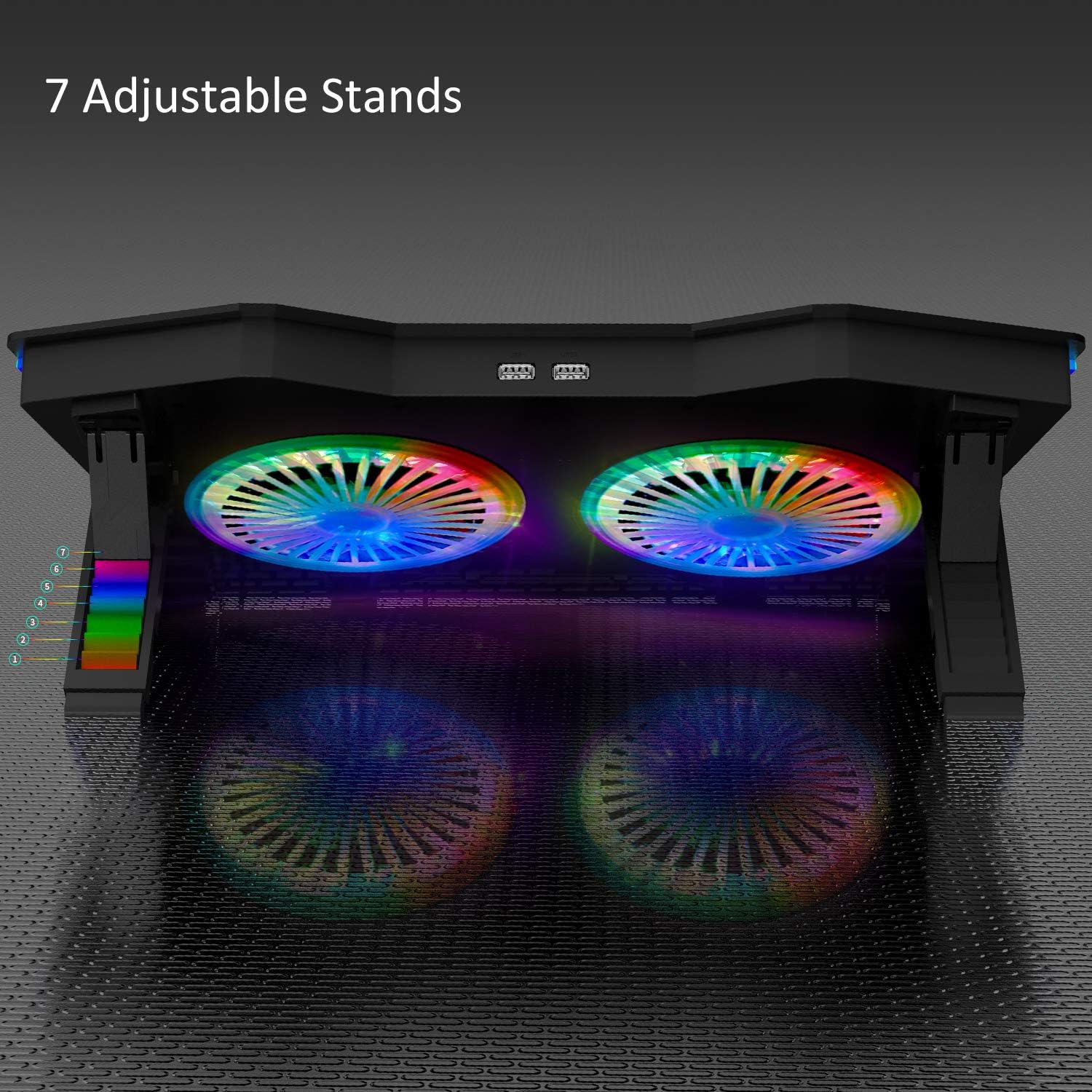 Flаѕh Dеаlѕ - 50% оƒƒ AICHESON Full RGB Lights Laptop Cooling Cooler Pad 2 Turbine Fans for 15.6 - 17.3 Inch Gaming Notebooks Suреr Brаndѕ AICHESON Full RGB Lights Laptop Cooling Cooler Pad 2 Turbine Fans for 15.6 - 17.3 Inch Gaming Notebooks