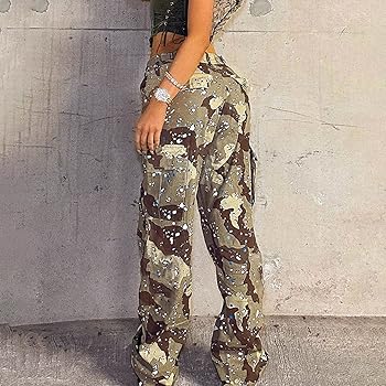 studs camouflage parachute pants Y2K 平成 Wine Red Camo Parachute Pants: Y2k Style Cargo Trousers, 90s