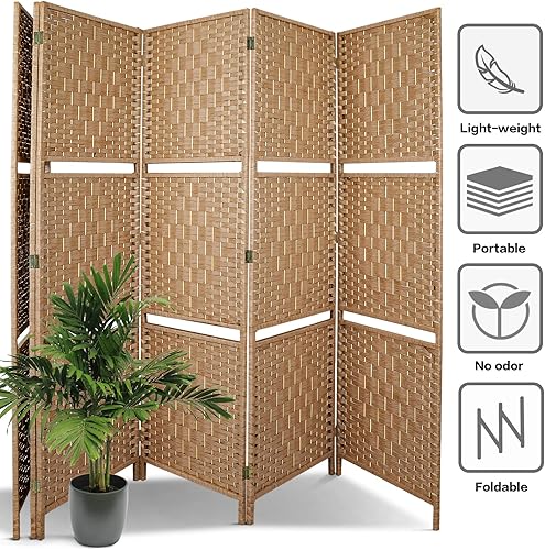 Miniatura 2 de ECOMEX Divisor de habitación de 6 pies pantalla plegable de privacidad con 6 paneles divisor de pared independiente divisores de habitación