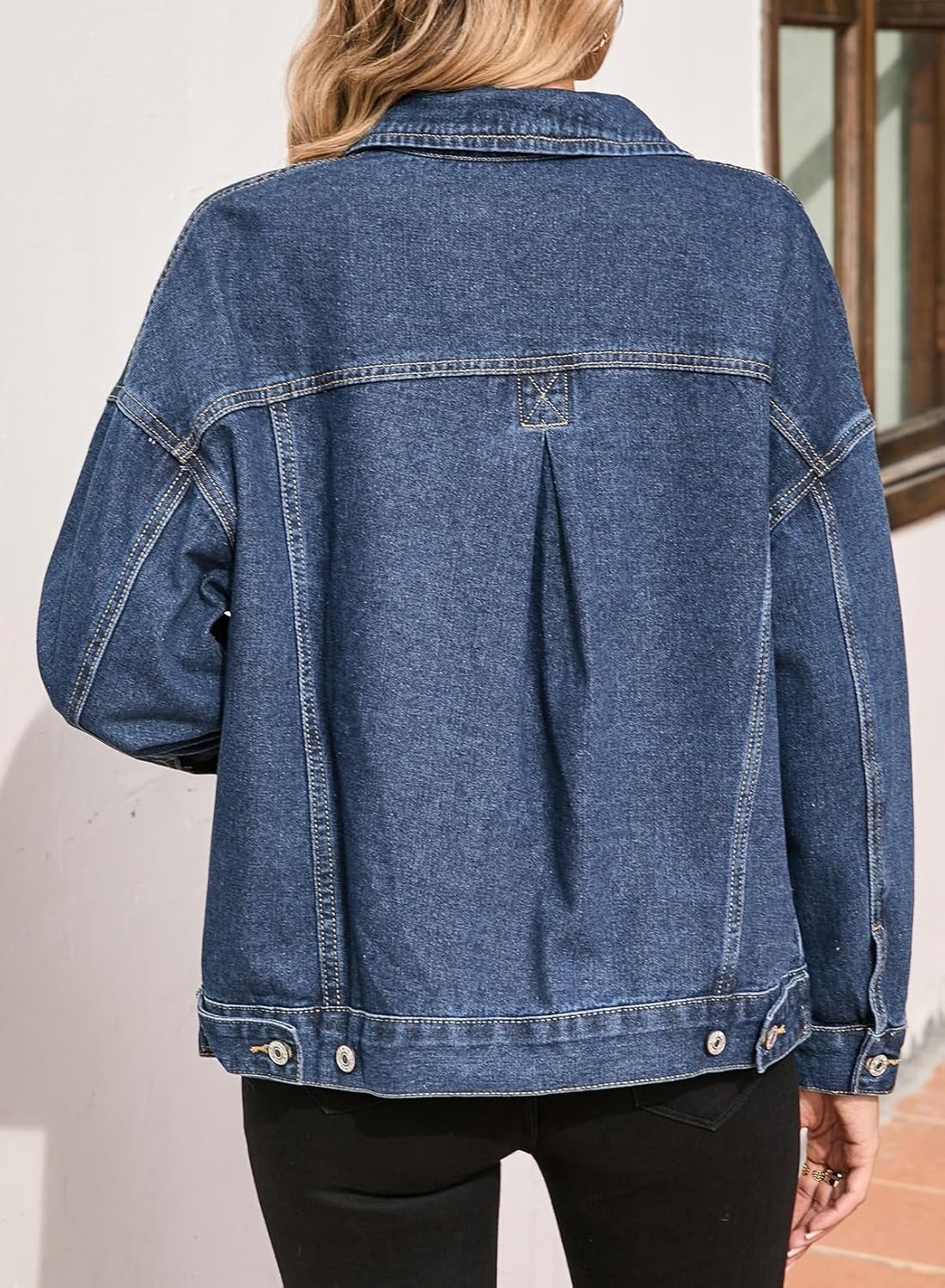 Sidefeel Women's Denim Jackets Casual Long Sleeve Oversized Fall Outfits Jean Jacket - Image 2