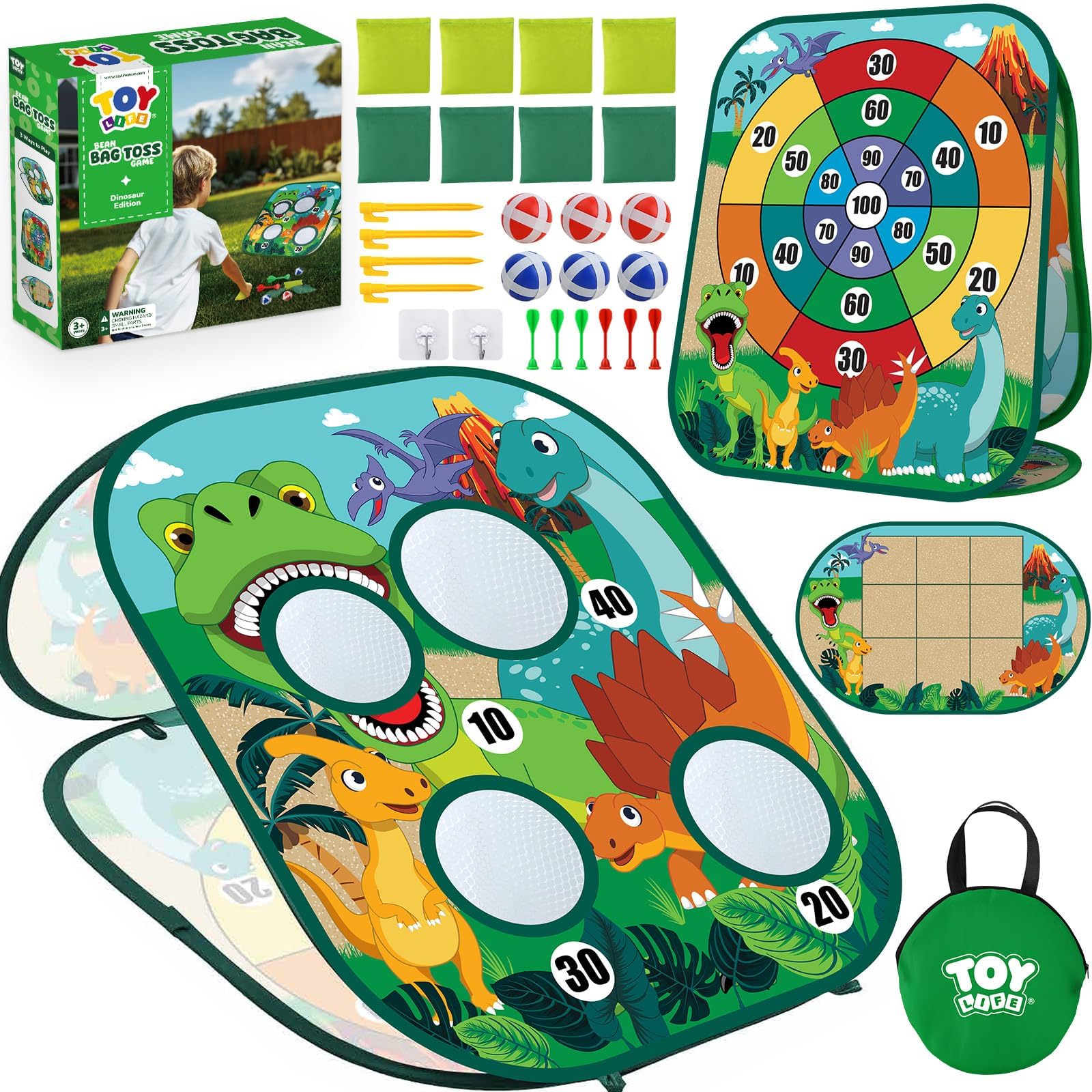 TOY Life Toddler Outdoor Toys for Kids Ages 4-8, Bean Bag Toss, Outside Yard Games for Kids Cornhole, Indoor Lawn Backyard Games Birthday Family Party Toddler Game, Gift for Boys 3 4 5 6 7