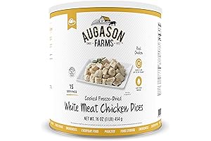 Augason Farms Freeze-Dried White Meat Chicken (10 Can Clearance Sale)