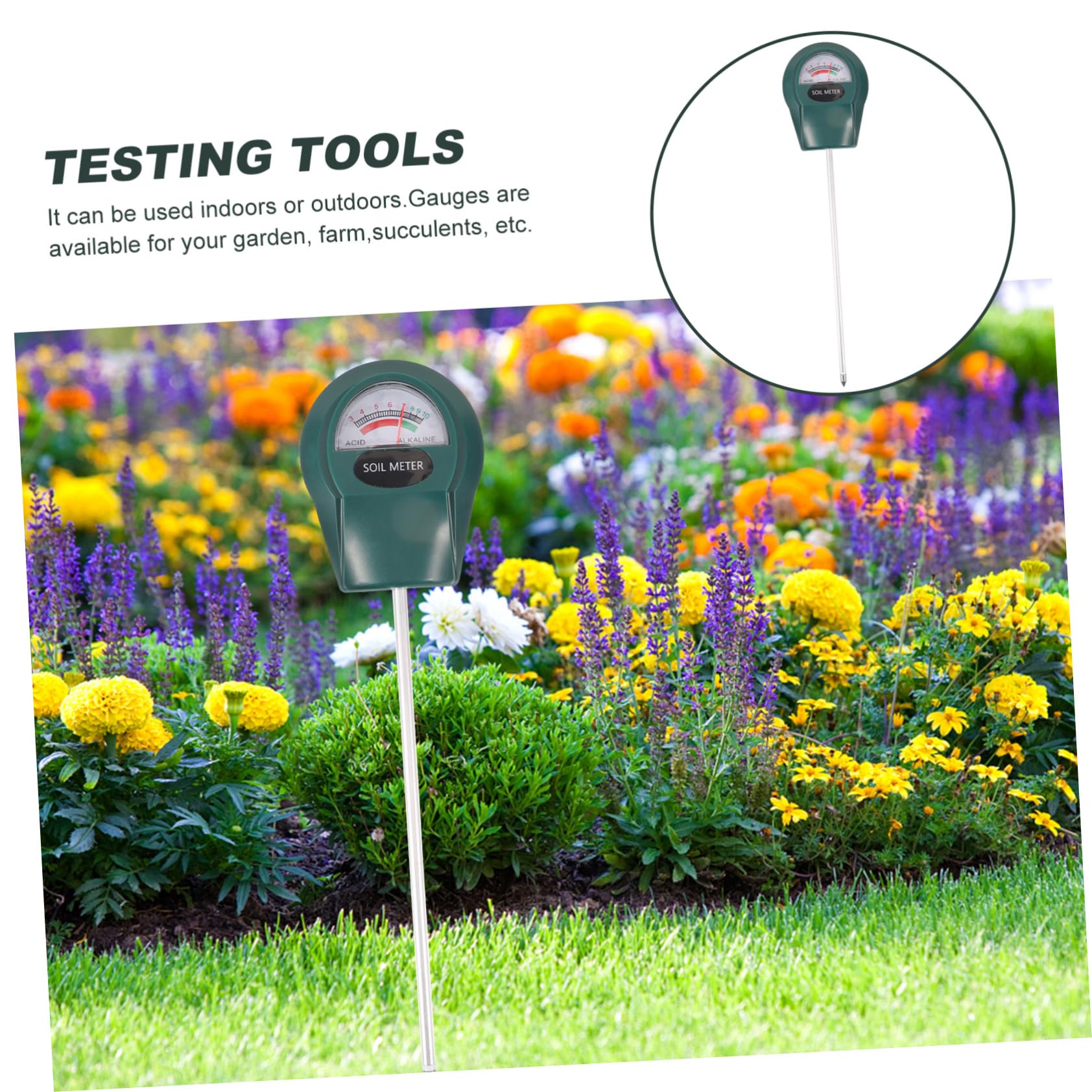 Happyyami 4 Piezas detector de suelo medidor de luz para plantas suelo de jardin Probador de pH para cultivos Instrumento de detección de pH para agricultores medidor de pH medidores de ph