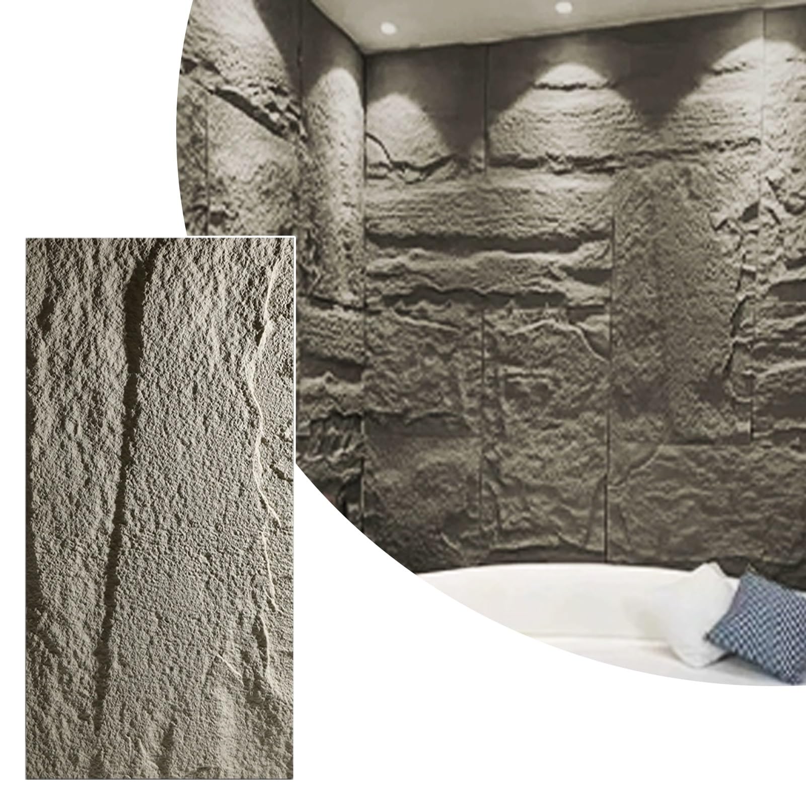 Panel de Pared de Piedra Artificial, Revestimiento de Pared de PU Impermeable para Interiores y Exteriores, Paneles Decorativos 3D, Revestimiento de Piedra apilada
