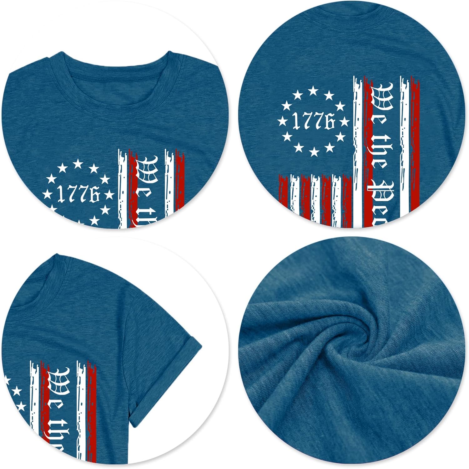 We The People Shirt Women 4th of July Shirts American Flag T-Shirt Patriotic Graphic Tees Casual Summer Tops - Image 5
