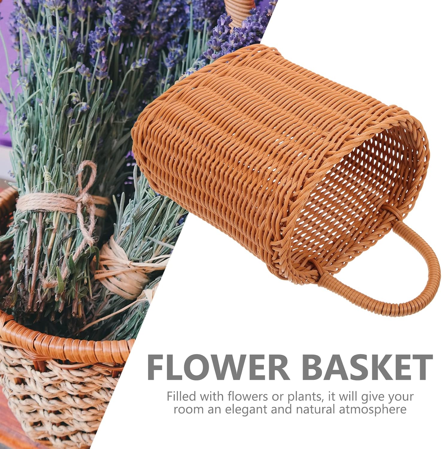 BESPORTBLE Wall Mounted Storage Basket Plastic Woven Hanging Basket for Kitchen Living Room Patio Decoration and Plant Holder