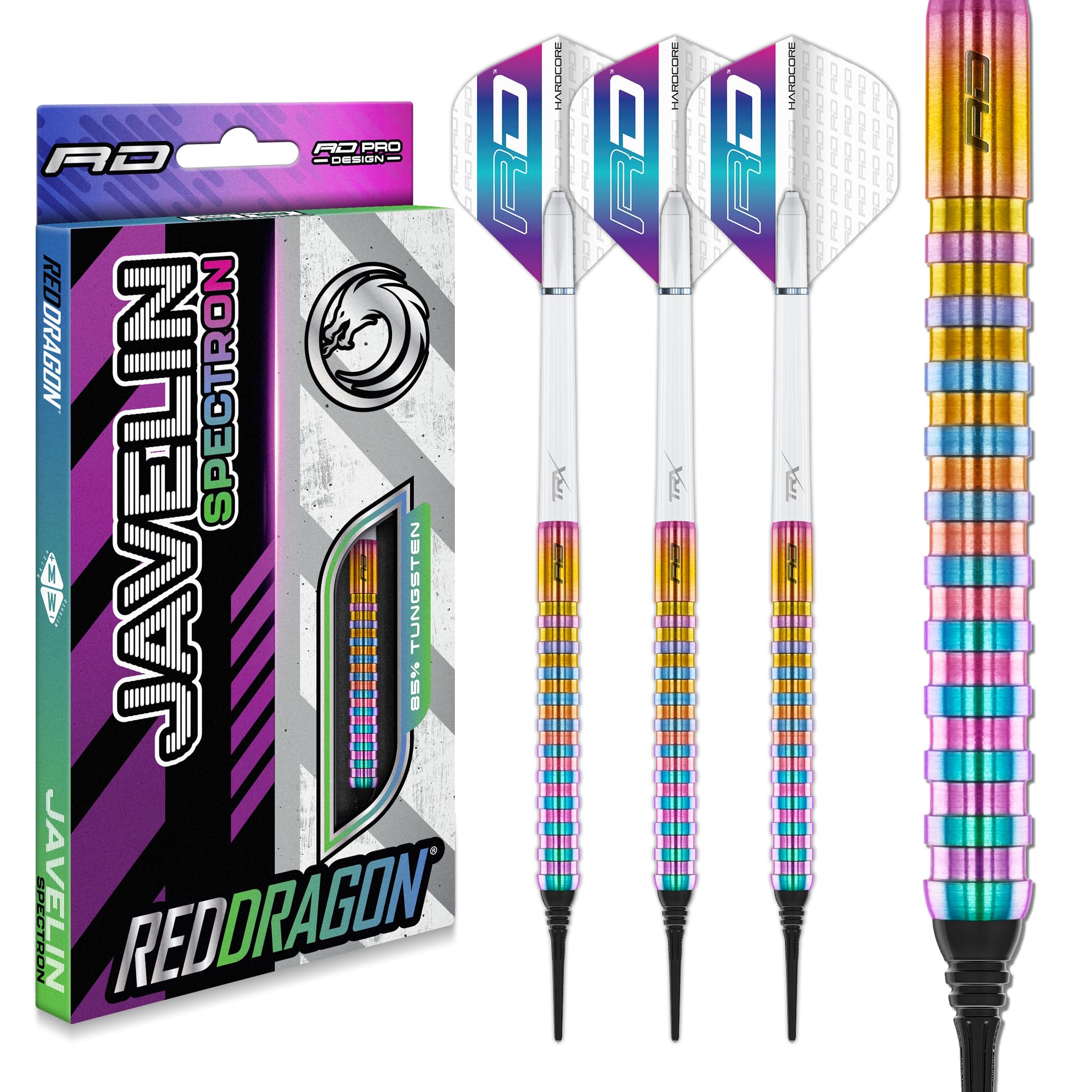 RED DRAGON Javelin Spectron Zestaw Dardów z Tungstenu z Lotkami i Trzonkami