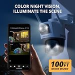 Defender AI Powered Guard Pro 3K Plus Dual Lens PTZ WiFi 6/Bluetooth Security Camera, Plug-in Power Cameras for Home Security, AI Human/Vehicle Detection, 2 x 64 GB SD Card, Mobile App 2 Pack